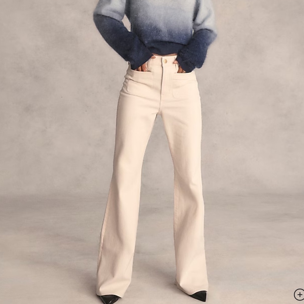J crew ecru wash Petite flare jean
